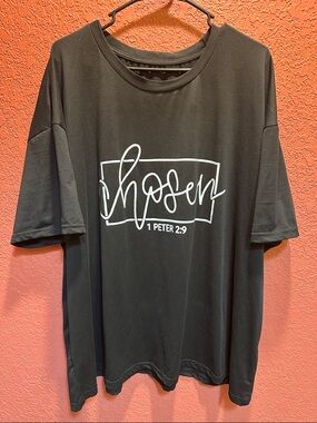 SHEIN Black Short-Sleeve 'Chosen' Graphic Tee